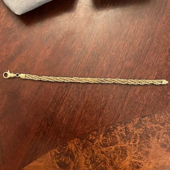 10kt yellow gold spiga barrel bracelet 8 in. By Michael Anthony real gold - Picture 2 of 6